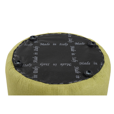Pouf Tondo Dante D 40 cm in Tessuto Antimacchia Verde