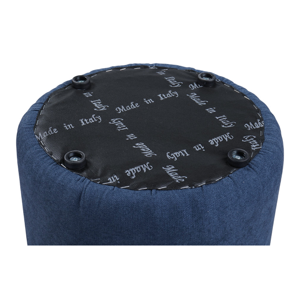 Pouf rond de 40 cm de diamètre en tissu bleu antitache
