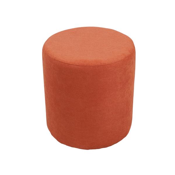Pouf Tondo Dante D 40 cm in Tessuto Antimacchia Arancio