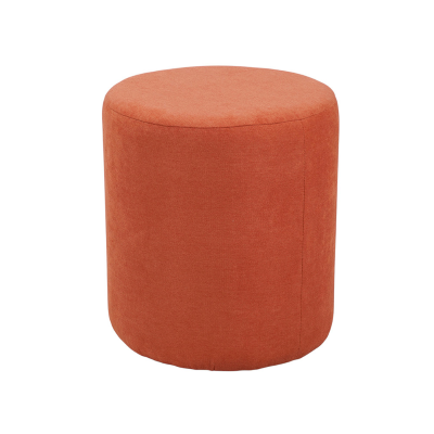 Pouf Tondo Dante D 40 cm in Tessuto Antimacchia Arancio