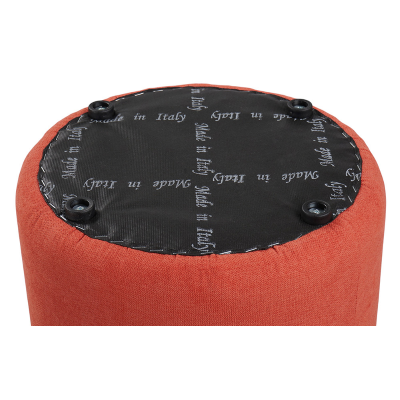 Pouf Tondo Dante D 40 cm in Tessuto Antimacchia Arancio