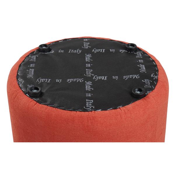 Pouf Tondo Dante D 40 cm in Tessuto Antimacchia Arancio