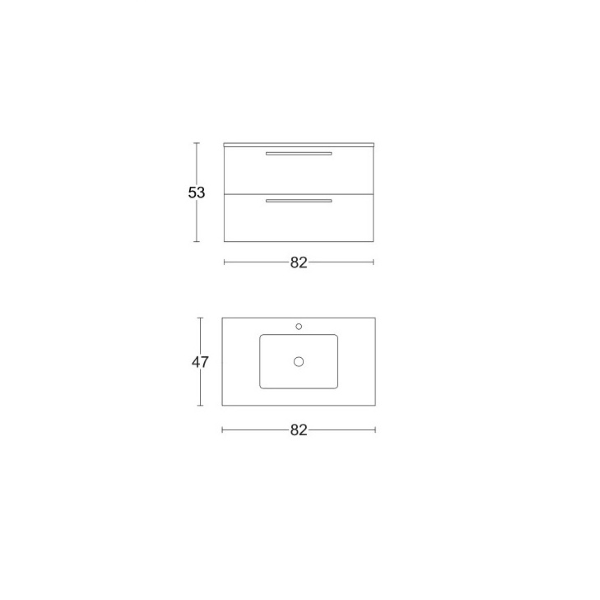 Suspended bathroom cabinet 82 cm Matt Rust with mirror and sink - MAYA1