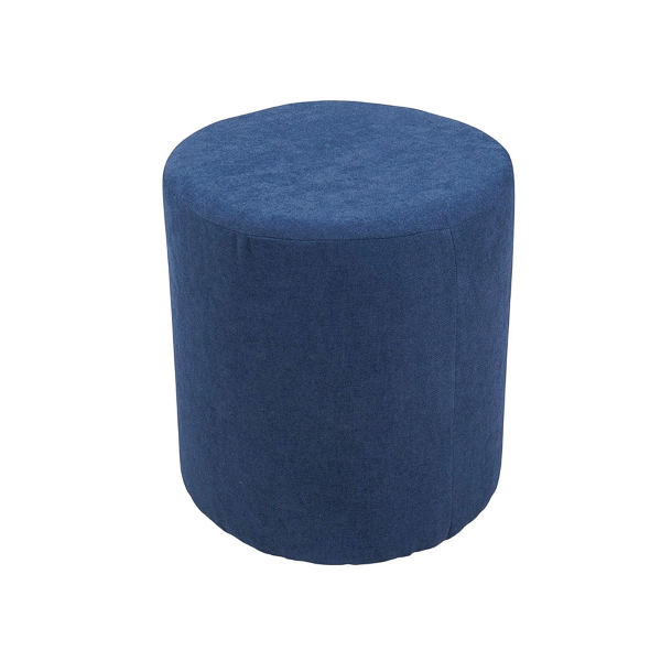 Pouf rond de 40 cm de diamètre en tissu bleu antitache