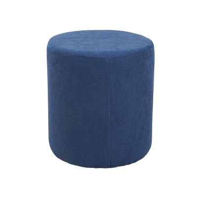 Pouf rond de 40 cm de diamètre en tissu bleu antitache