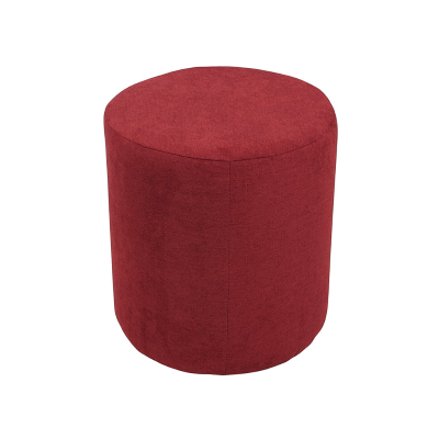 Pouf Tondo Dante D 40 cm in Tessuto Antimacchia Bordeaux