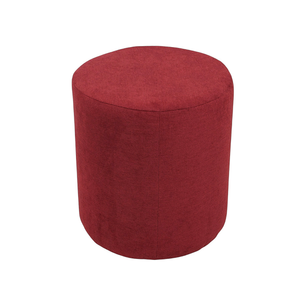 Pouf Tondo Dante D 40 cm in Tessuto Antimacchia Bordeaux