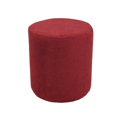 Pouf Tondo Dante D 40 cm in Tessuto Antimacchia Bordeaux