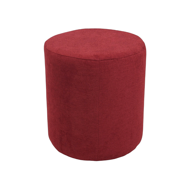 Pouf Tondo Dante D 40 cm in Tessuto Antimacchia Bordeaux