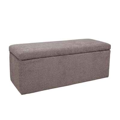 Banc de rangement Cloud L 123 cm en tissu bouclé gris