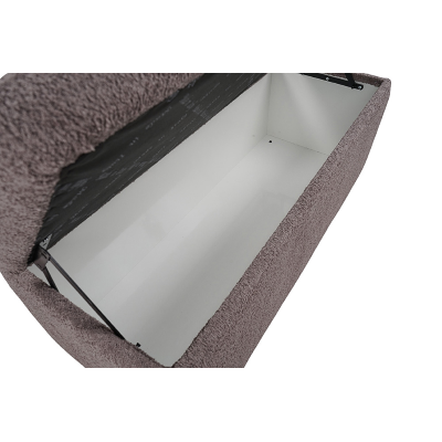 Banc de rangement Cloud L 123 cm en tissu bouclé gris