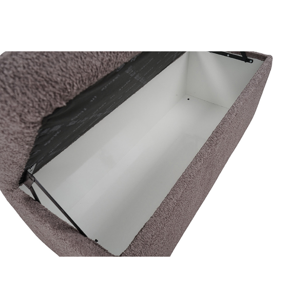 Banc de rangement Cloud L 123 cm en tissu bouclé gris