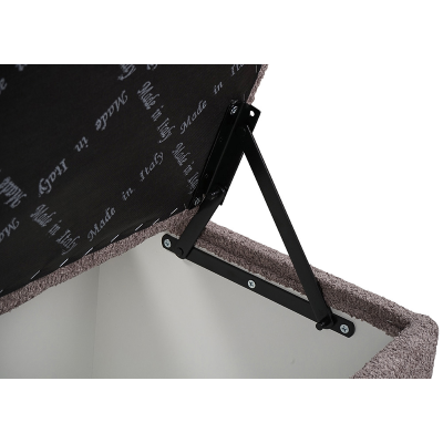 Banc de rangement Cloud L 123 cm en tissu bouclé gris