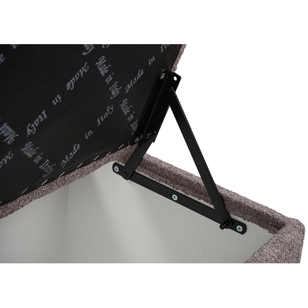 Banc de rangement Cloud L 123 cm en tissu bouclé gris