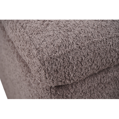 Banc de rangement Cloud L 123 cm en tissu bouclé gris