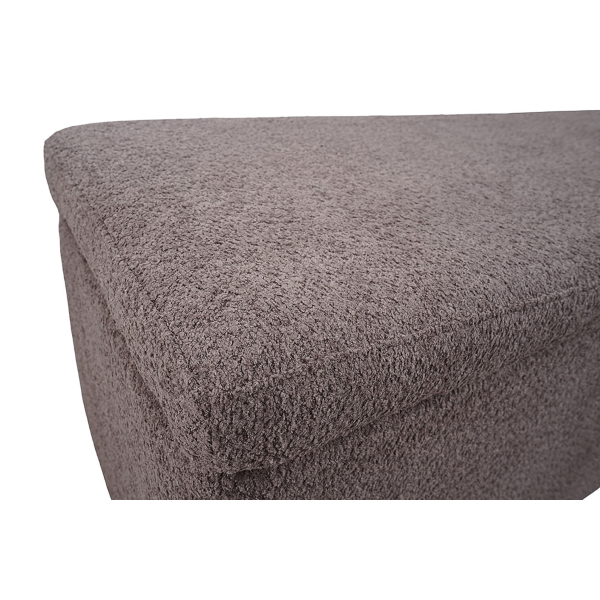 Banc de rangement Cloud L 123 cm en tissu bouclé gris