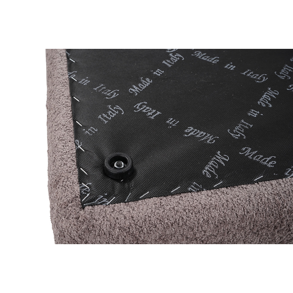 Banc de rangement Cloud L 123 cm en tissu bouclé gris