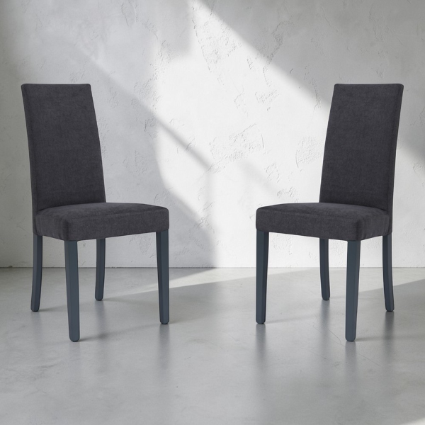 Chaise de salle à manger en tissu anthracite DENVER - Lot de 2
