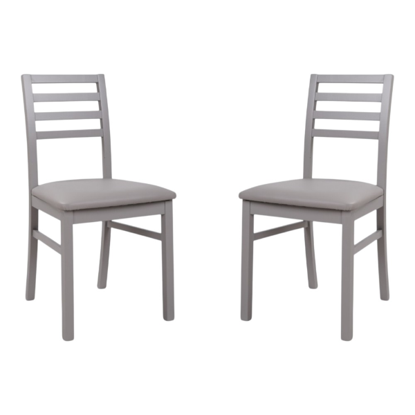 Sedia cucina legno seduta ecopelle - Grigio Tropea 2 sedie