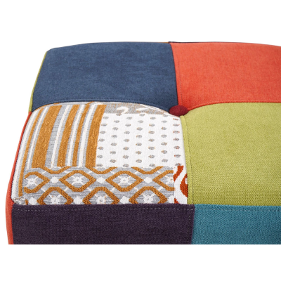 Pouf Quadrato 41x41xh48 cm in Tessuto antimacchia Patchwork