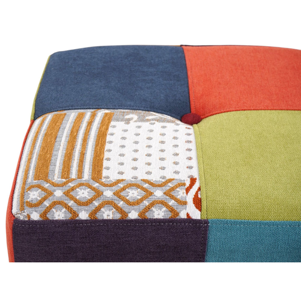 Pouf Quadrato 41x41xh48 cm in Tessuto antimacchia Patchwork