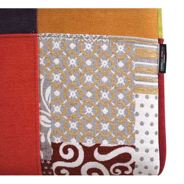 Pouf Quadrato 41x41xh48 cm in Tessuto antimacchia Patchwork