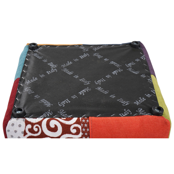 Pouf Quadrato 41x41xh48 cm in Tessuto antimacchia Patchwork