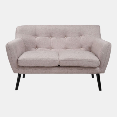 Canapé 2 places 130 cm tissu gris pieds métal ELLEN