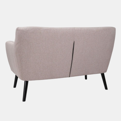 Canapé 2 places 130 cm tissu gris pieds métal ELLEN