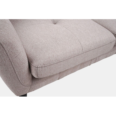 Canapé 2 places 130 cm tissu gris pieds métal ELLEN