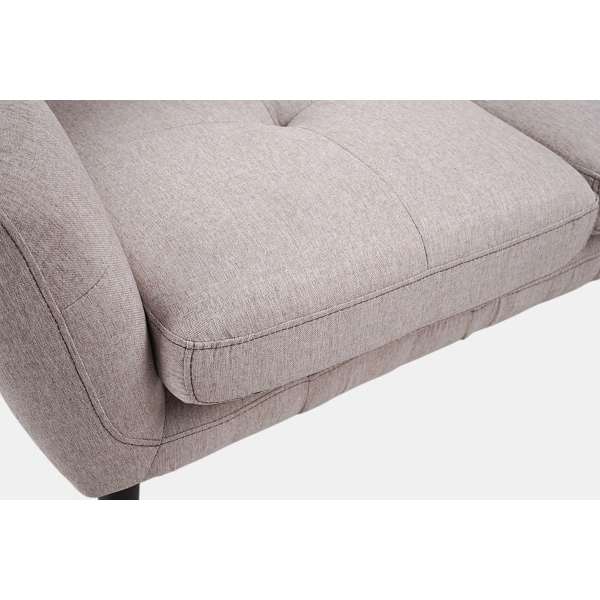 Canapé 2 places 130 cm tissu gris pieds métal ELLEN