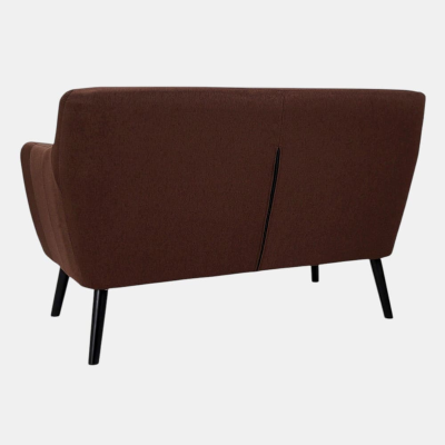 Canapé 2 places Ellen, 130 cm de large, en tissu avec pieds en bois - Marron