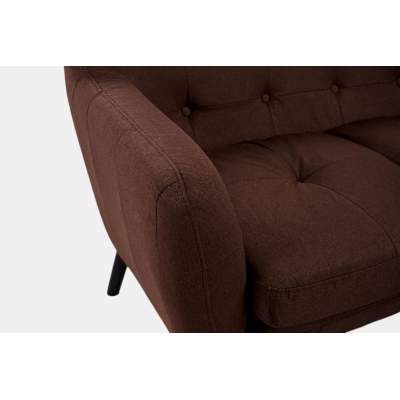 Divano 3 Posti Ellen L175 cm in Tessuto Imbottito Marrone
