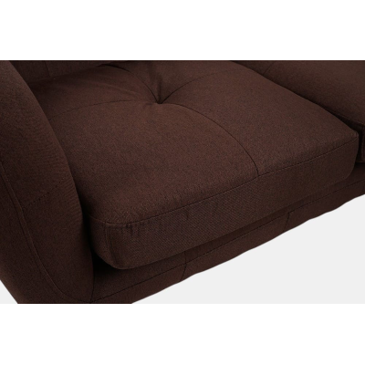 Divano 3 Posti Ellen L175 cm in Tessuto Imbottito Marrone