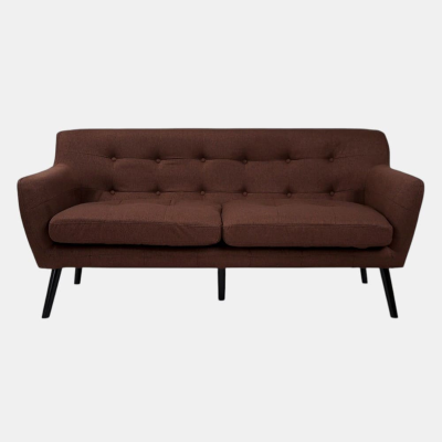 Divano 3 Posti Ellen L175 cm in Tessuto Imbottito Marrone