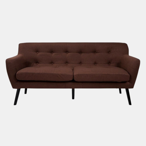 Divano 3 Posti Ellen L175 cm in Tessuto Imbottito Marrone