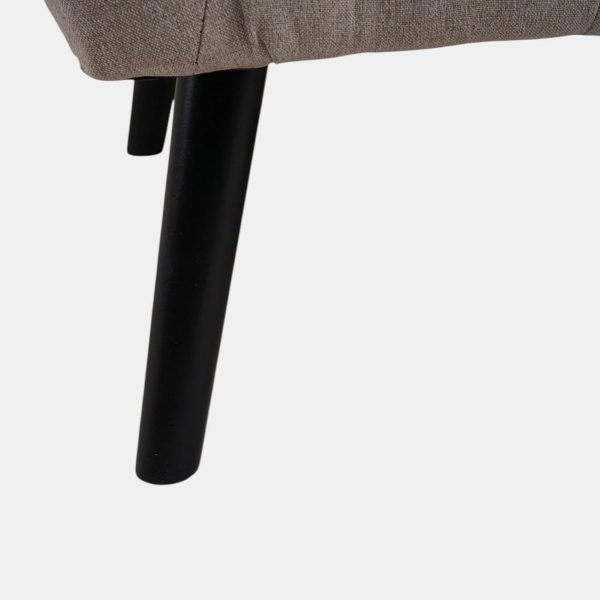 Fauteuil Ellen L82 cm, revêtement en tissu gris, pieds en bois