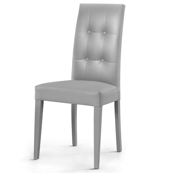 DODO Sessel mit Öko-Leder bezogen mit getuftetem Effekt 2er-Set GRAU