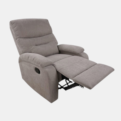 Fauteuil relax manuel L80 cm en tissu SOAVE gris tourterelle