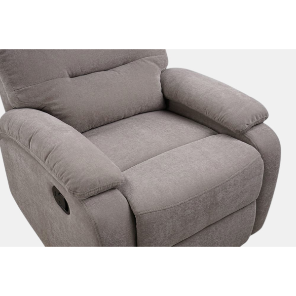 Fauteuil relax manuel L80 cm en tissu SOAVE gris tourterelle