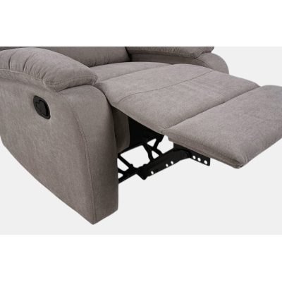 Fauteuil relax manuel L80 cm en tissu SOAVE gris tourterelle