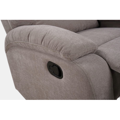Fauteuil relax manuel L80 cm en tissu SOAVE gris tourterelle