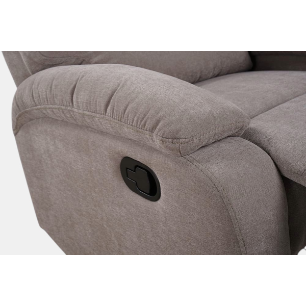 Fauteuil relax manuel L80 cm en tissu SOAVE gris tourterelle
