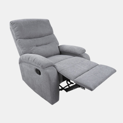 Manueller Relaxsessel, 80 cm breit, Bezug aus SOAVE-Grau