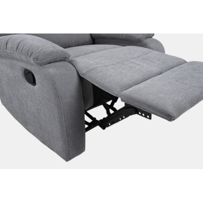 Manueller Relaxsessel, 80 cm breit, Bezug aus SOAVE-Grau