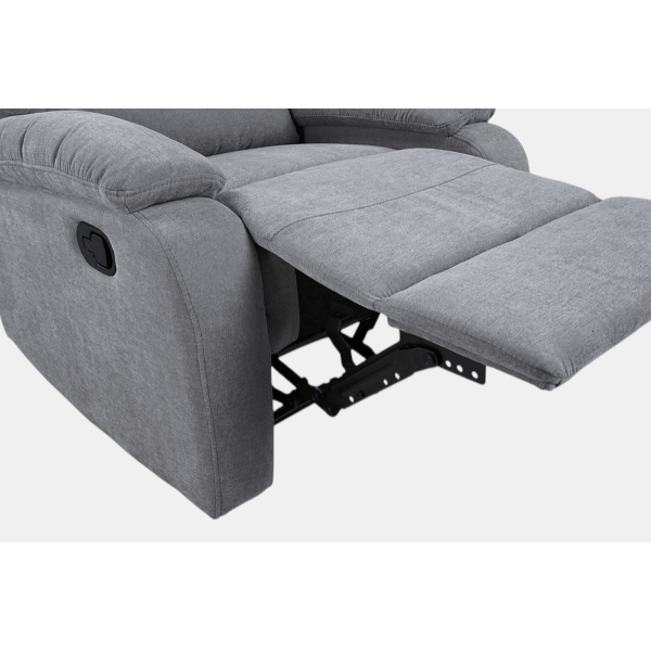 Manueller Relaxsessel, 80 cm breit, Bezug aus SOAVE-Grau