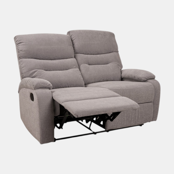 Sofá manual de 2 plazas, 135 cm de ancho, en tejido SOAVE color gris paloma.