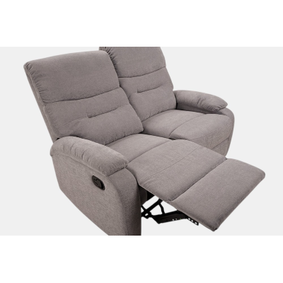 Sofá manual de 2 plazas, 135 cm de ancho, en tejido SOAVE color gris paloma.