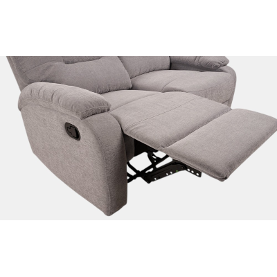 Sofá manual de 2 plazas, 135 cm de ancho, en tejido SOAVE color gris paloma.