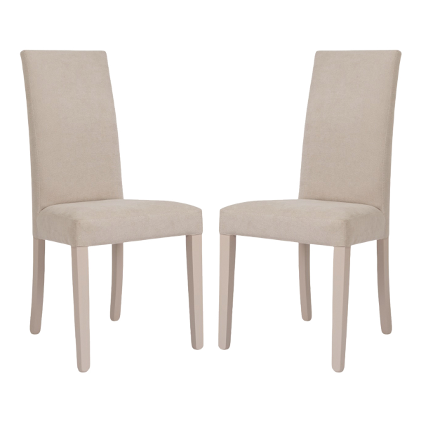 Sedia moderna denver in tessuto Beige imbottita – set 2 